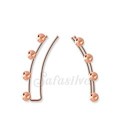 Wholesale 925 Sterling Silver Rose Gold Plated Ball Design Ear Climber Earrings