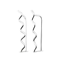 Wholesale 925 Sterling Silver Spiral Plain Ear Climber Earrings

