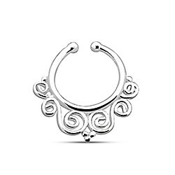 Wholesale Silver Filigree Style Silver Nose Piercing Septum