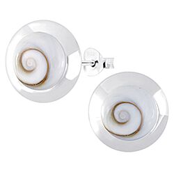 Wholesale 925 Silver 14mm Circle Design Shiva Eye Earring Studs