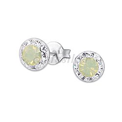 Wholesale 925 Silver Chrysolite Opal Crystals Stud Earrings