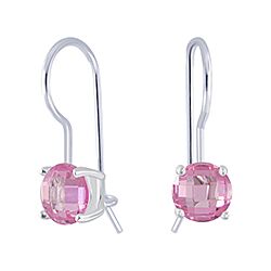 Wholesale 925 Sterling Silver Pink Cubic Zirconia Earring