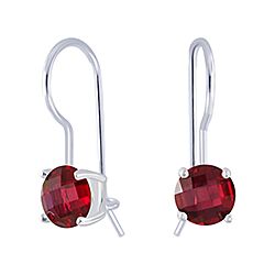 Wholesale 925 Sterling Silver Ruby Cubic Zirconia Earring