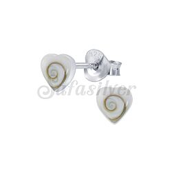 Wholesale 925 Silver Charming Heart Shiva Eye Stud Earrings
