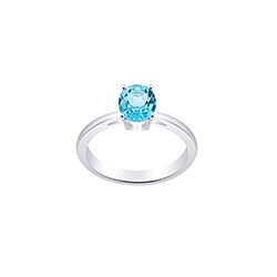 Silver shiny sky blue topaz stone rings