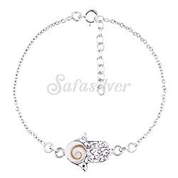 Wholesale 925 Sterling Silver Hamsa Hand Shiva Eye Bracelet