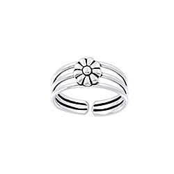 Wholesale 925 Sterling Silver Adjustable 3 Layers Flower Design  Toe Ring 