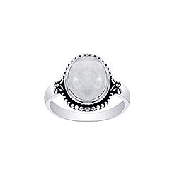 Moonstone Rings Oval Natural Silver Oxidized
