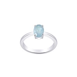 Wholesale Silver Oval Aquamarine Semi Precious Ring, Aquamarine Stone
