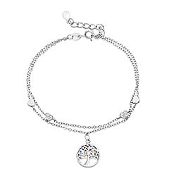 Wholesale 925 Sterling Silver Heart Design Cubic Zirconia Bracelet 