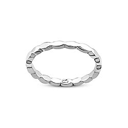 Multi circle linear wave ring silver