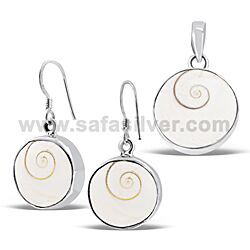 Wholesale 925 Sterling Silver Round Shape Shiva Eye Jewelry Set