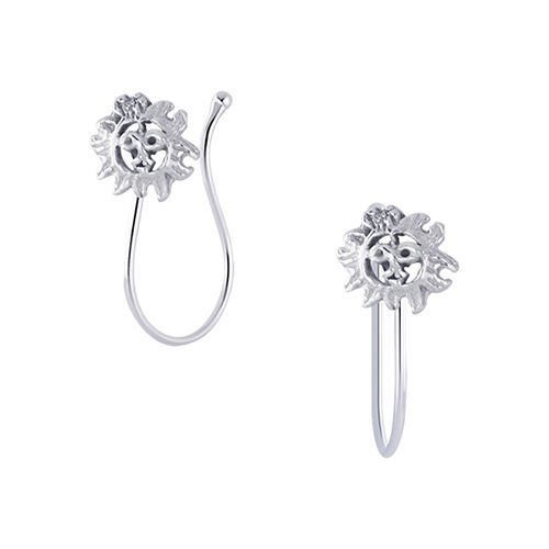 Silver Non Piercing Oxidized Sun God Nose Ring Safasilver