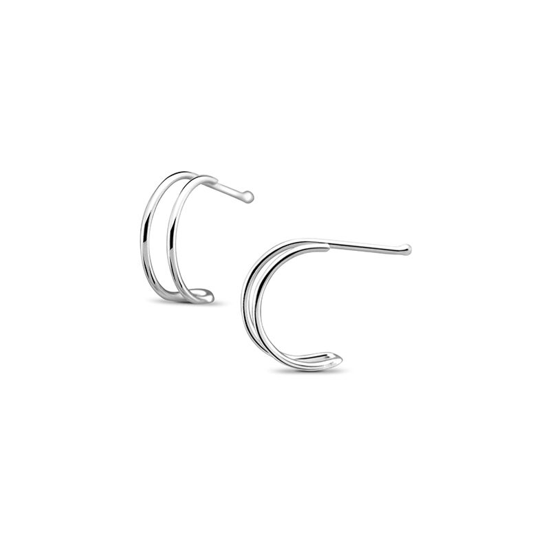 Wholesale Silver Double Half Hoop Plain Nose Stud Safasilver