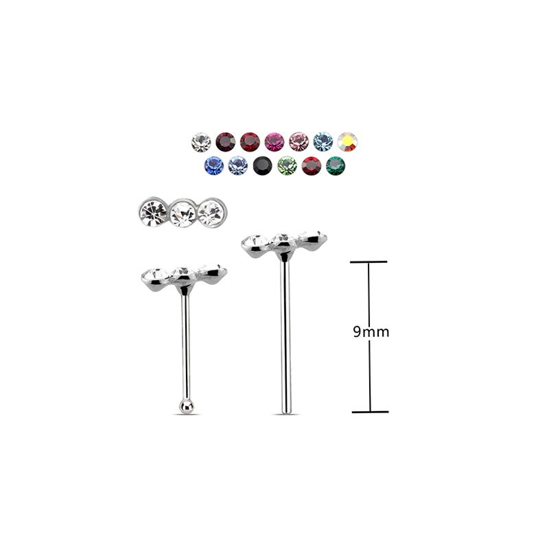 Three stone nose discount stud