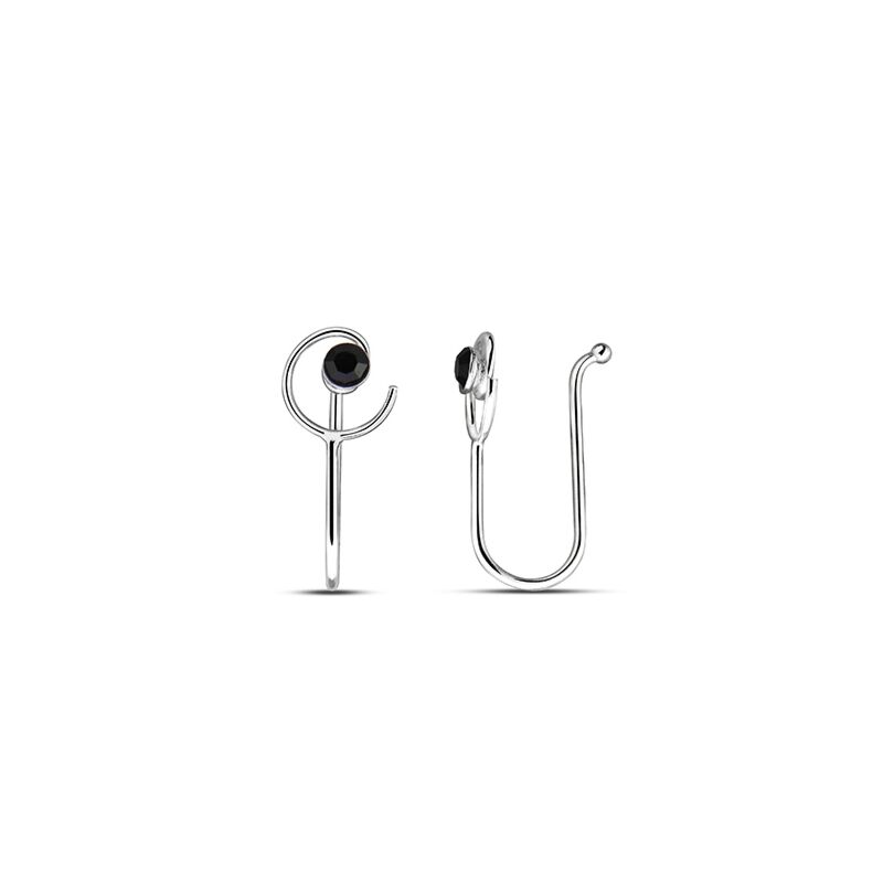 Buy ELOISH Oxidised 925 Silver Sterling Silver Nose Ring/Pin without  Piercing for Women Online at Best Prices in India - JioMart.