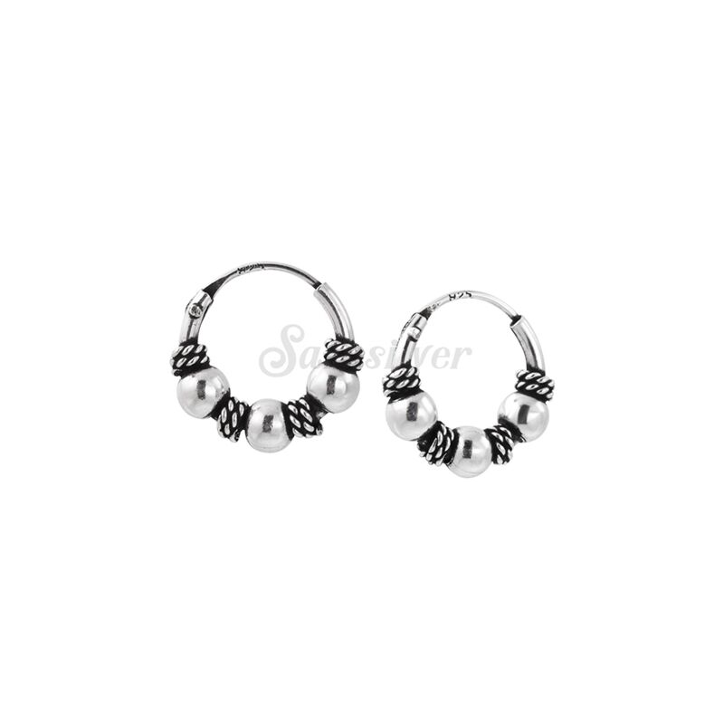 25mm 0.98 Sterling Silver Hoop Earrings, Gifts for Her, Bali Hoop Earrings,hand  Made Hoops, Bali Earrings, Boho Earring BFV015 - Etsy