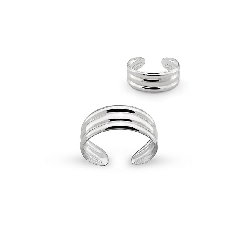 Wholesale Silver Three Row Wide Plain Toe Ring Safasilver