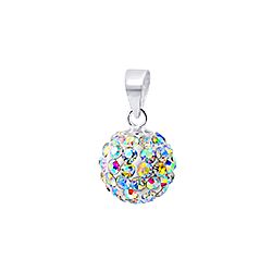 Wholesale 925 Sterling Silver 10mm Ball AB Crystal Pendant