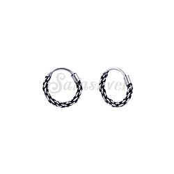 10mm Silver Chain Hoop Earrings wholesale