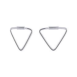 Wholesale 925 Sterling Silver Triangle Plain Hoop Earring