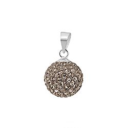 Wholesale 925 Sterling Silver Ball Black Diamond Crystal Pendant