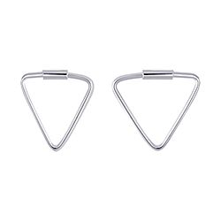 Wholesale 925 Sterling Silver Triangle Plain Hoop Earring