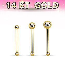 Wholesale 14K Gold Ball End Nose Stud