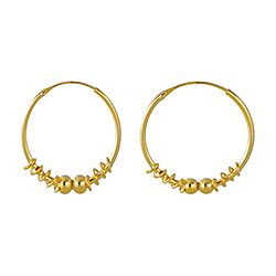 Wholesale 925 Sterling Silver Gold Plated Bali Hoop Earrings