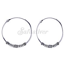 Wholesale 925 Sterling Silver Bali Hoop Earrings