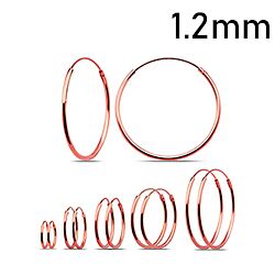 rose gold platted silver plain hoop earring