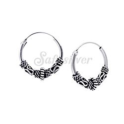 Wholesale 925 Sterling Silver 1.2mm Bali Hoop Earrings