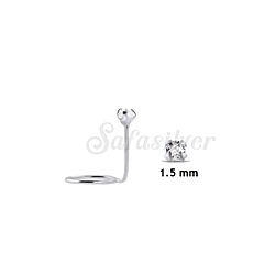 Wholesale Silver 1.5mm Fake Diamond CZ Nose Screw