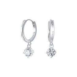 Wholesale 925 Sterling Silver Lovely Dangle CZ Charm Hoop Earrings