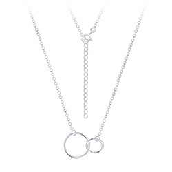 Wholesale 925 Sterling Silver Double Circle Tagged Necklace Chain 