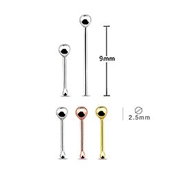 2.5 mm Silver Ball Nose Stud