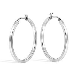 Wholesale 925 Sterling Silver Square Plain Hoop Earring