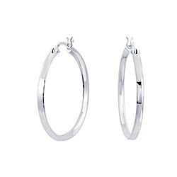 Wholesale 925 Sterling Silver Flat Plain Hoop Earring