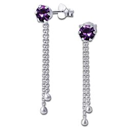 wholesale 925 Silver Amethyst Stud Earrings 