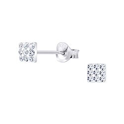 Wholesale 925 Silver Square Tiny Crystal Stud Earrings