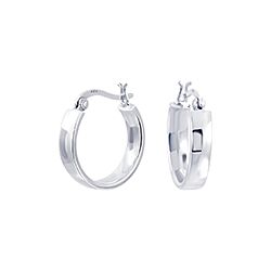 Wholesale 925 Sterling Silver Classic Wide Plain Hoop Earring