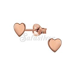  5mm Rose Gold Plated Heart Ear Stud Silver