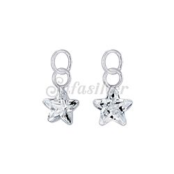 Wholesale Sterling Silver 5mm Star With Cubic Zirconia Charm