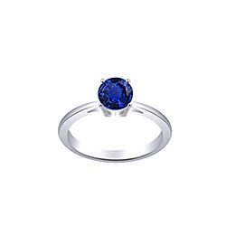 Wholesale 925 Sterling Silver Round Blue Sapphire Semi Precious Ring