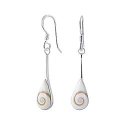 Wholesale 925 Sterling Silver 7mm Teardrop Hook Shiva Eye Earrings