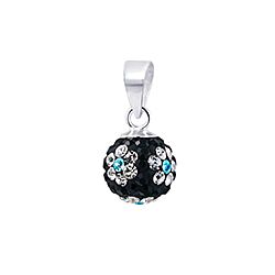 Wholesale 925 Sterling Silver Ball Flower Design Crystal Pendant