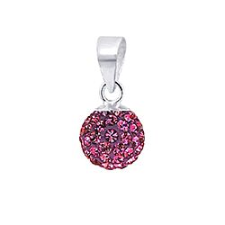 Wholesale 925 Sterling Silver Ball Light Amethyst Crystal Pendant