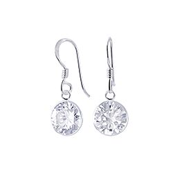 Wholesale Silver Jewelry - Round CZ Earrings