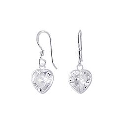 Wholesale 925 Sterling Silver Heart Cubic Zirconia Earrings