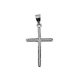 Wholesale 925 Sterling Silver Cross Lovely Cubic Zirconia Pendant